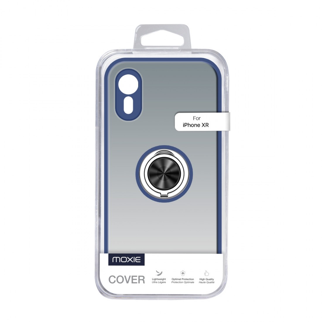 Coque Moxie R-Hold iPhone XR avec ring holder + contour BLEU