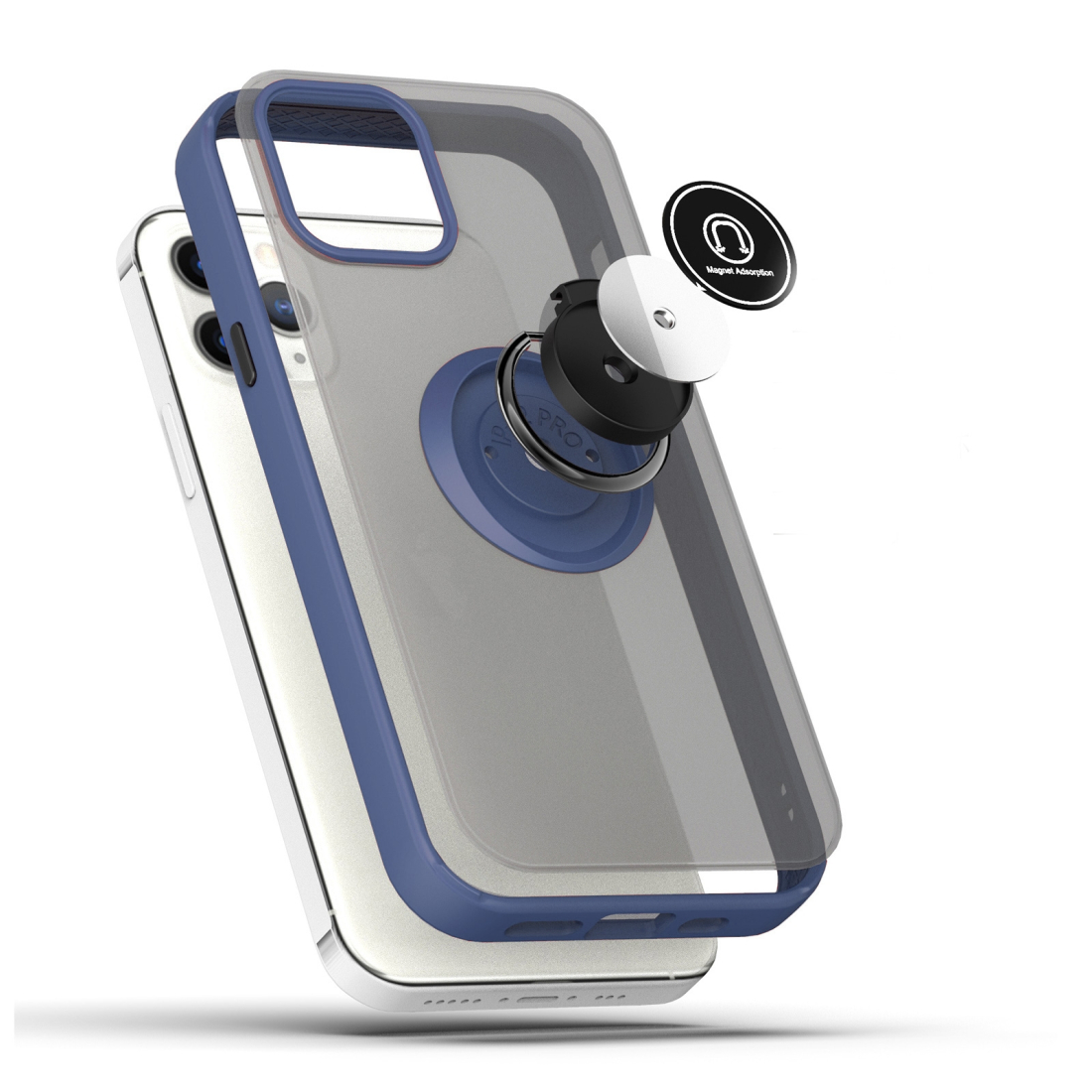 Coque Moxie R-Hold iPhone XR avec ring holder + contour BLEU