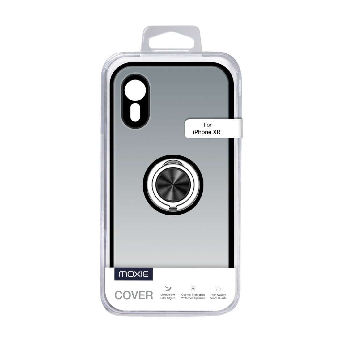 Coque Moxie R-Hold iPhone XR avec ring holder + contour NOIR