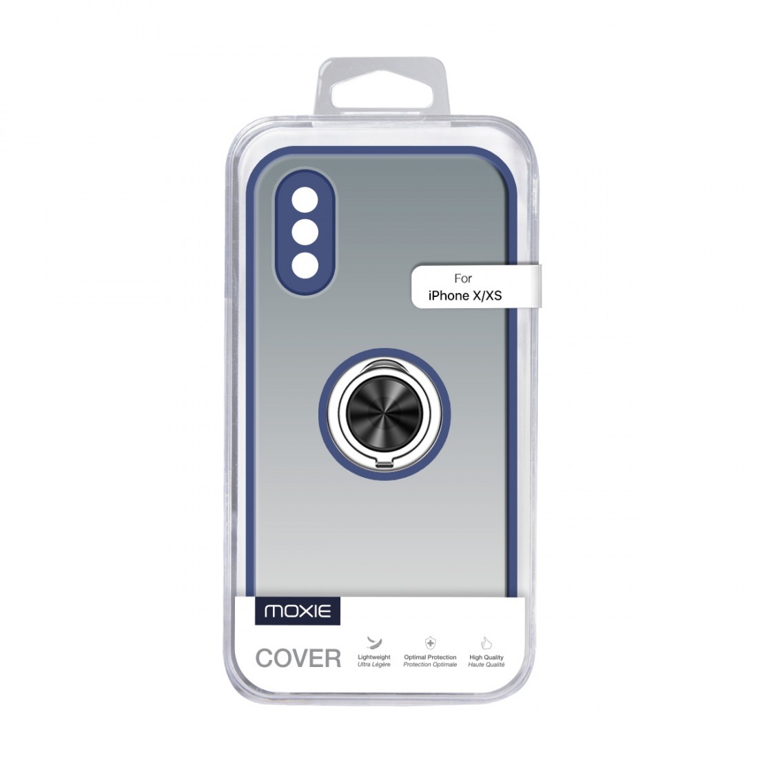 Coque Moxie R-Hold iPhone X/XS avec ring holder + contour Bleu