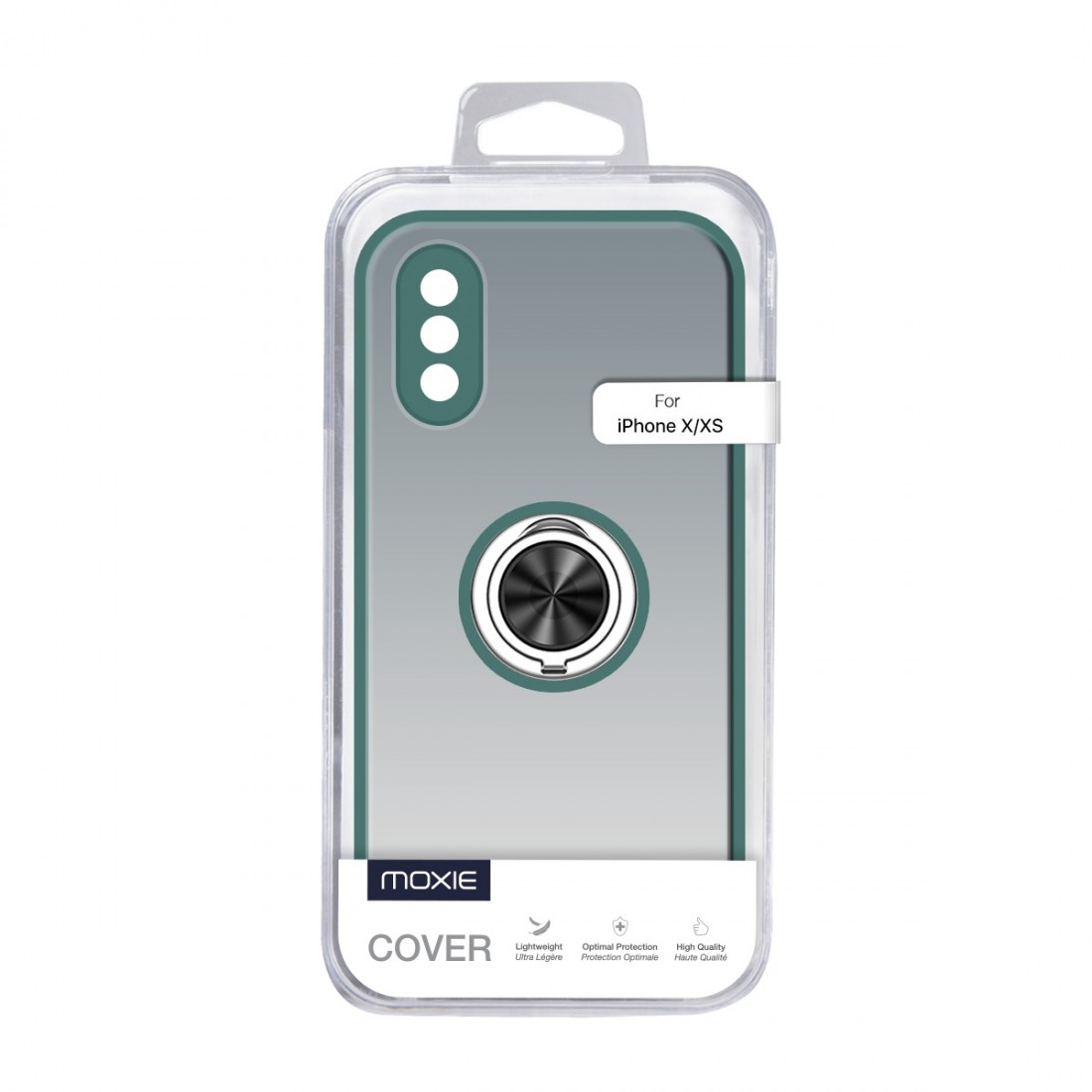 Coque Moxie R-Hold iPhone X/XS avec ring holder + contour Vert