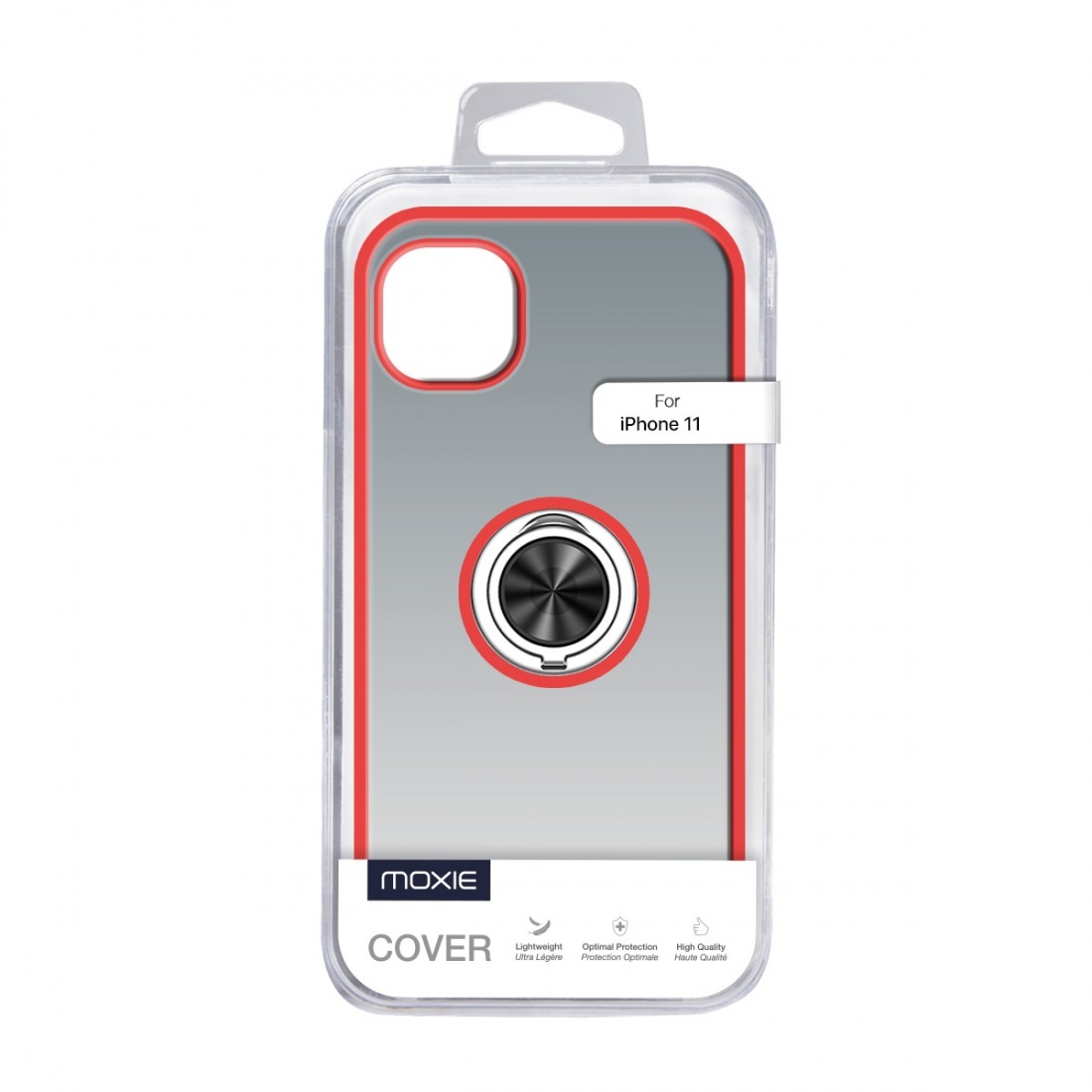 Coque Moxie R-Hold iPhone 11 avec ring holder + contour Rouge