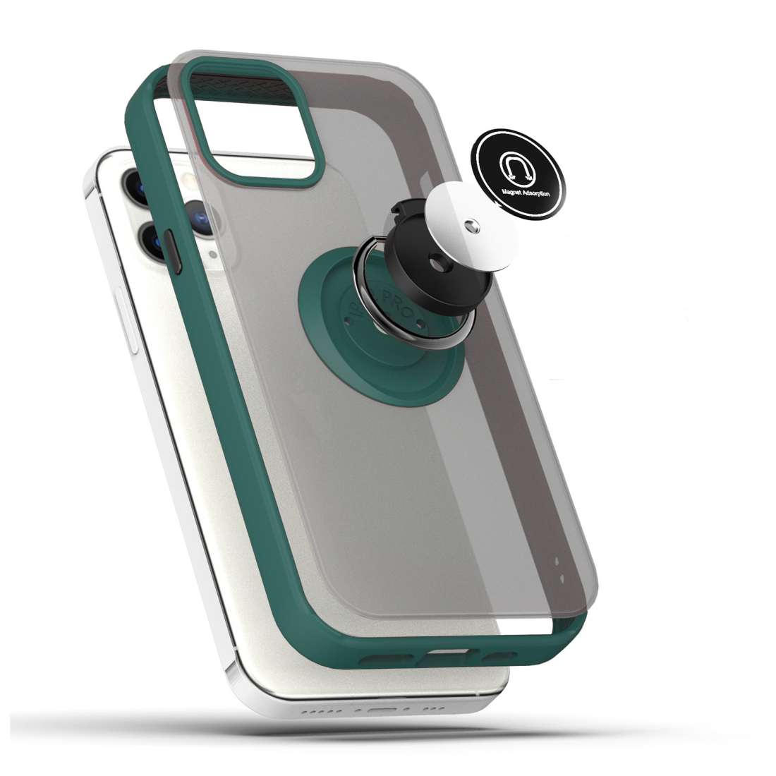 Coque Moxie R-Hold iPhone 11 Pro Max avec ring holder + contour Vert