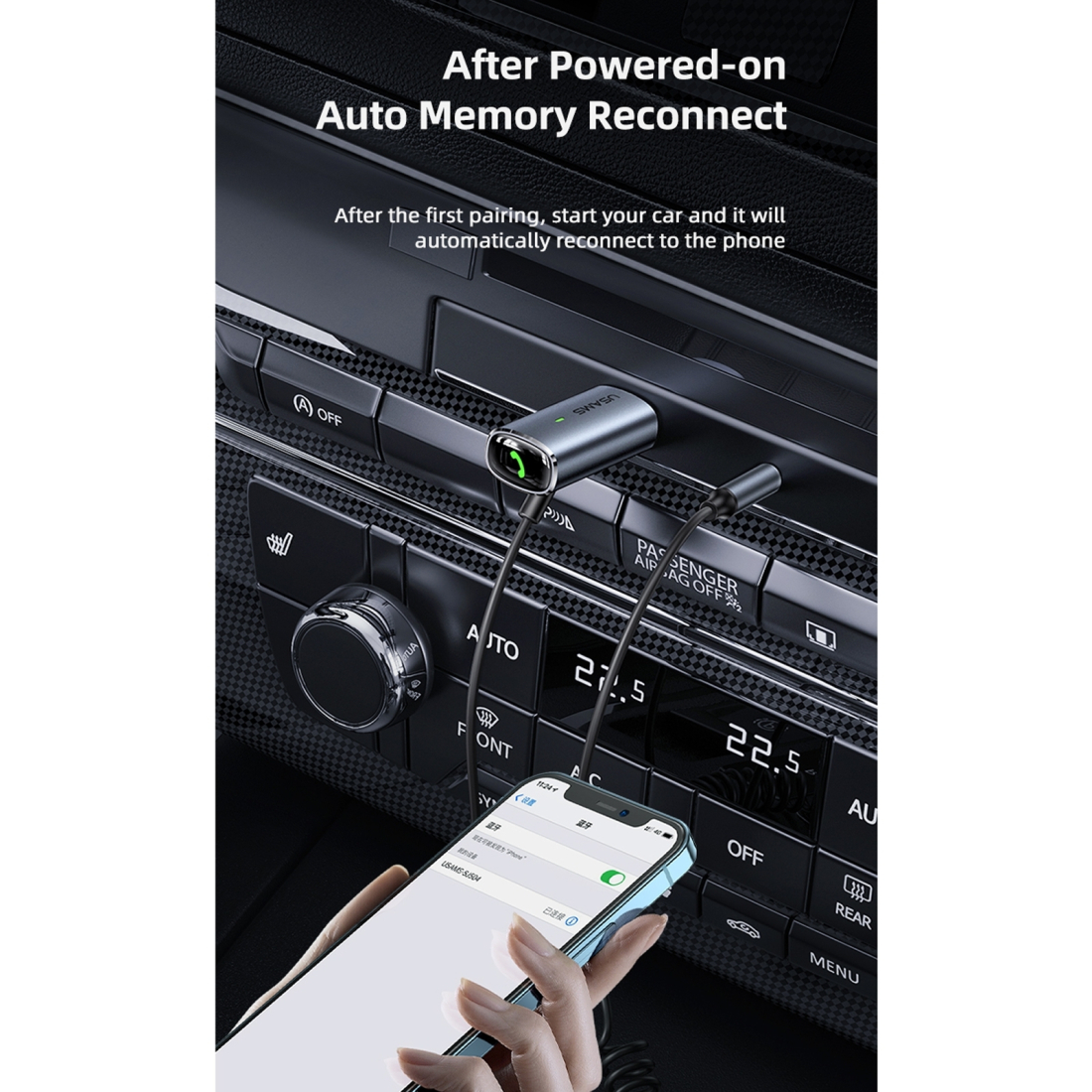 transmetteur audio Bluetooth Usams entrée Jack pour voiture SJ504