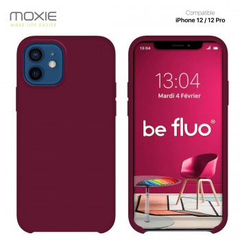 Moxie Coque iPhone 12/12 Pro [BeFluo] Coque Silicone Fine et Légère pour iPhone 12/12 Pro, Intérieur Microfibre, Coque Anti-choc