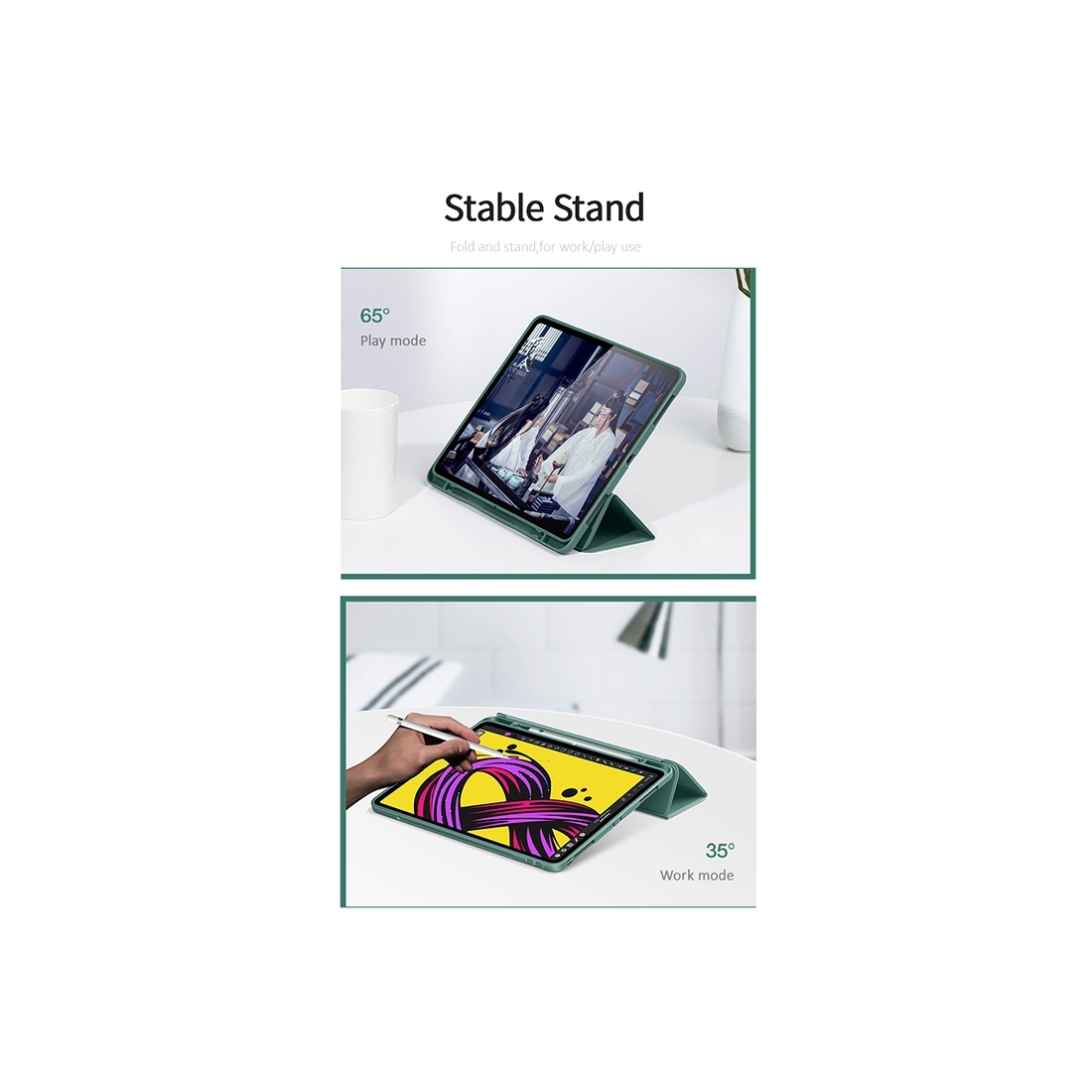 Etui à rabat Smart Cover USAMS BH715 iPad Pro 10.5" - Vert