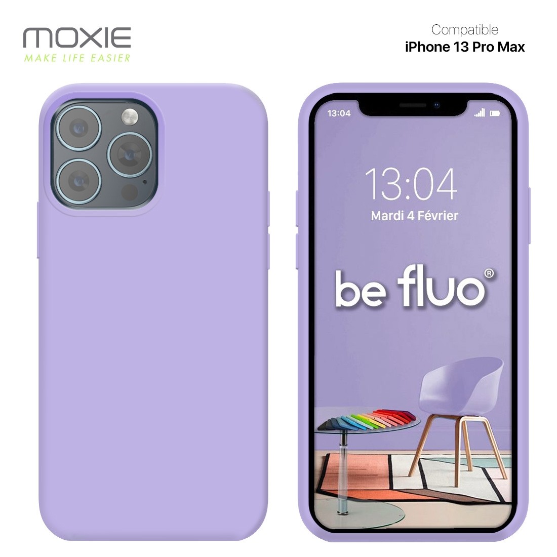 Moxie Coque iPhone 13 Pro Max [BeFluo] Coque Silicone Fine et Légère pour iPhone 13 Pro Max, Intérieur Microfibre, Coque Anti-ch