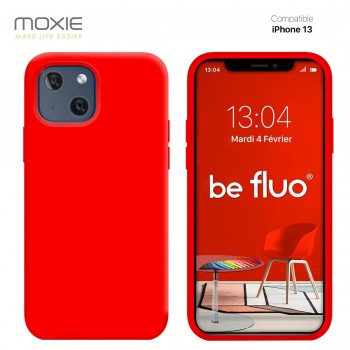 Moxie Coque iPhone 13 [BeFluo] Coque Silicone Fine et Légère pour iPhone 13, Intérieur Microfibre, Coque Anti-chocs et Anti-rayu