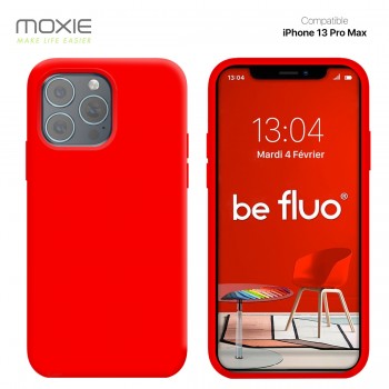 Moxie Coque iPhone 13 Pro Max [BeFluo] Coque Silicone Fine et Légère pour iPhone 13 Pro Max, Intérieur Microfibre, Coque Anti-ch