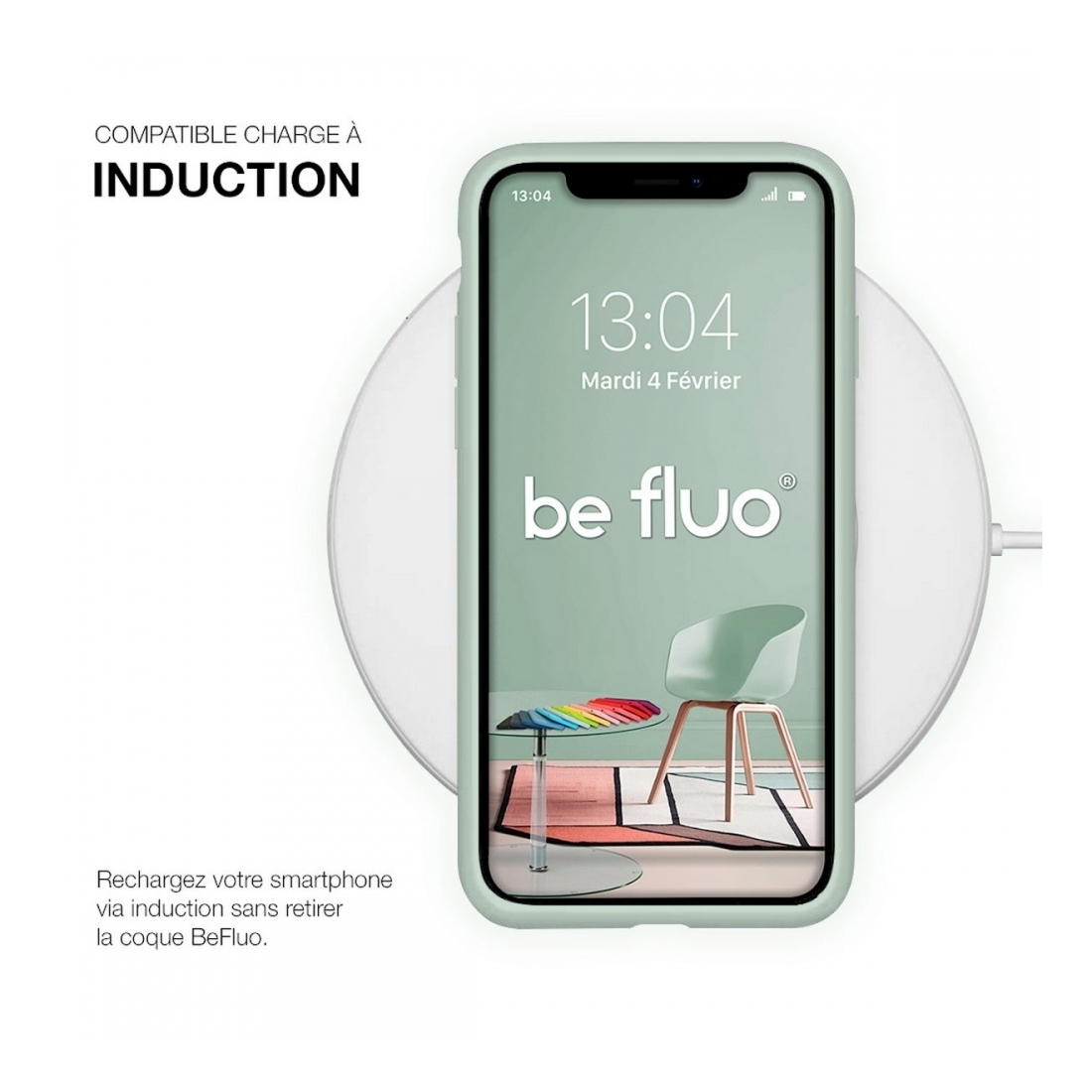 Moxie Coque iPhone 13 Mini [BeFluo] Coque Silicone Fine et Légère pour iPhone 13 Mini, Intérieur Microfibre, Coque Anti-chocs et