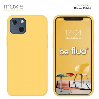 Moxie Coque iPhone 13 Mini [BeFluo] Coque Silicone Fine et Légère pour iPhone 13 Mini, Intérieur Microfibre, Coque Anti-chocs et