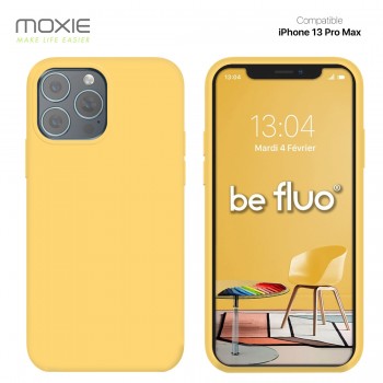 Moxie Coque iPhone 13 Pro Max [BeFluo] Coque Silicone Fine et Légère pour iPhone 13 Pro Max, Intérieur Microfibre, Coque Anti-ch