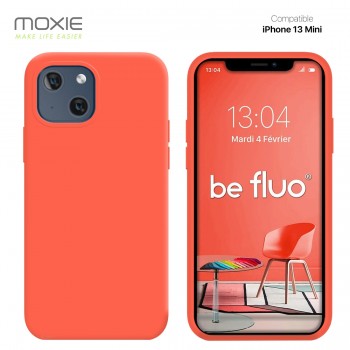 Moxie Coque iPhone 13 Mini [BeFluo] Coque Silicone Fine et Légère pour iPhone 13 Mini, Intérieur Microfibre, Coque Anti-chocs et