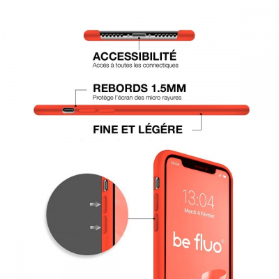 Moxie Coque iPhone 13 Pro Max [BeFluo] Coque Silicone Fine et Légère pour iPhone 13 Pro Max, Intérieur Microfibre, Coque Anti-ch