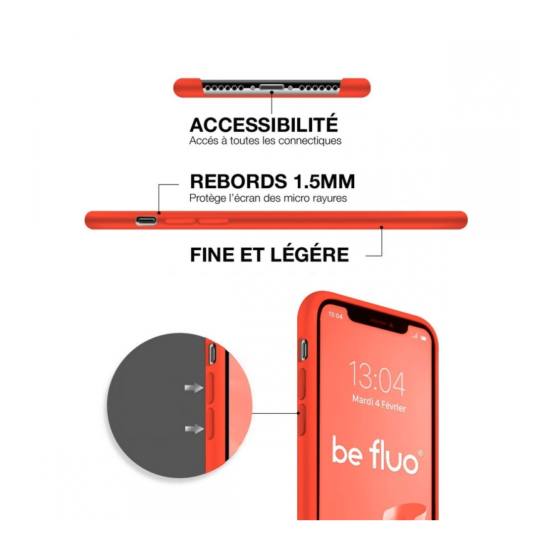 Moxie Coque iPhone 13 Pro Max [BeFluo] Coque Silicone Fine et Légère pour iPhone 13 Pro Max, Intérieur Microfibre, Coque Anti-ch