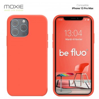 Moxie Coque iPhone 13 Pro Max [BeFluo] Coque Silicone Fine et Légère pour iPhone 13 Pro Max, Intérieur Microfibre, Coque Anti-ch