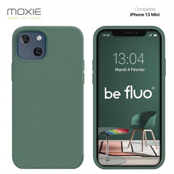 Moxie Coque iPhone 13 Mini [BeFluo] Coque Silicone Fine et Légère pour iPhone 13 Mini, Intérieur Microfibre, Coque Anti-chocs et
