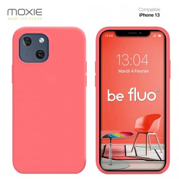 Moxie Coque iPhone 13 [BeFluo] Coque Silicone Fine et Légère pour iPhone 13, Intérieur Microfibre, Coque Anti-chocs et Anti-rayu