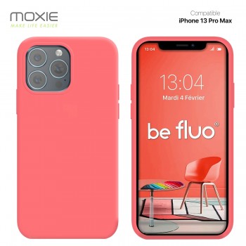 Moxie Coque iPhone 13 Pro Max [BeFluo] Coque Silicone Fine et Légère pour iPhone 13 Pro Max, Intérieur Microfibre, Coque Anti-ch