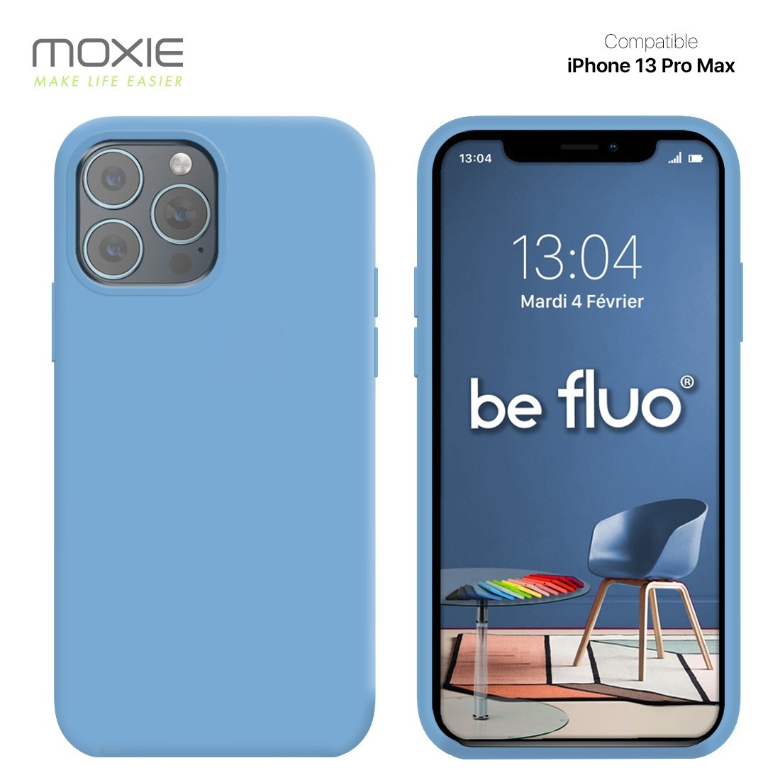 Moxie Coque iPhone 13 Pro Max [BeFluo] Coque Silicone Fine et Légère pour iPhone 13 Pro Max, Intérieur Microfibre, Coque Anti-ch
