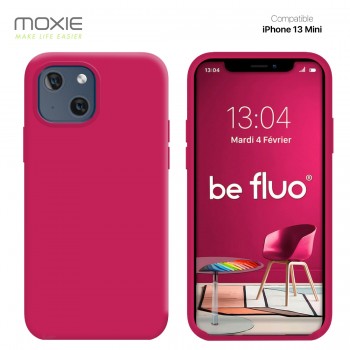 Moxie Coque iPhone 13 Mini [BeFluo] Coque Silicone Fine et Légère pour iPhone 13 Mini, Intérieur Microfibre, Coque Anti-chocs et