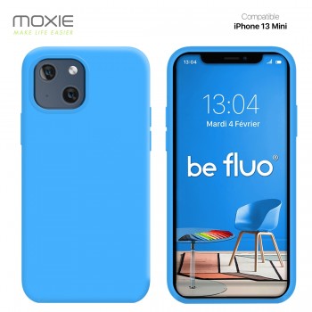 Moxie Coque iPhone 13 Mini [BeFluo] Coque Silicone Fine et Légère pour iPhone 13 Mini, Intérieur Microfibre, Coque Anti-chocs et