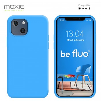 Moxie Coque iPhone 13 [BeFluo] Coque Silicone Fine et Légère pour iPhone 13, Intérieur Microfibre, Coque Anti-chocs et Anti-rayu