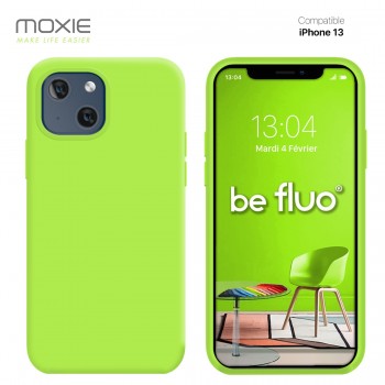 Moxie Coque iPhone 13  [BeFluo] Coque Silicone Fine et Légère pour iPhone 13, Intérieur Microfibre, Coque Anti-chocs et Anti-ray