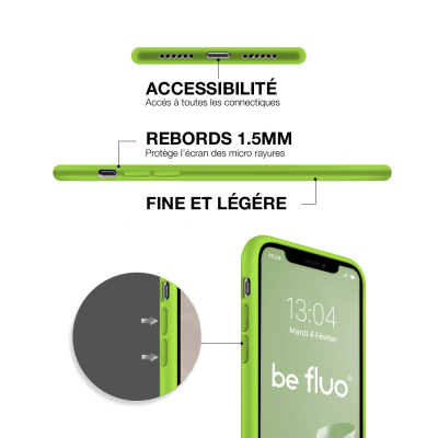 Moxie Coque iPhone 13 Pro [BeFluo] Coque Silicone Fine et Légère pour iPhone 13 Pro, Intérieur Microfibre, Coque Anti-chocs et A