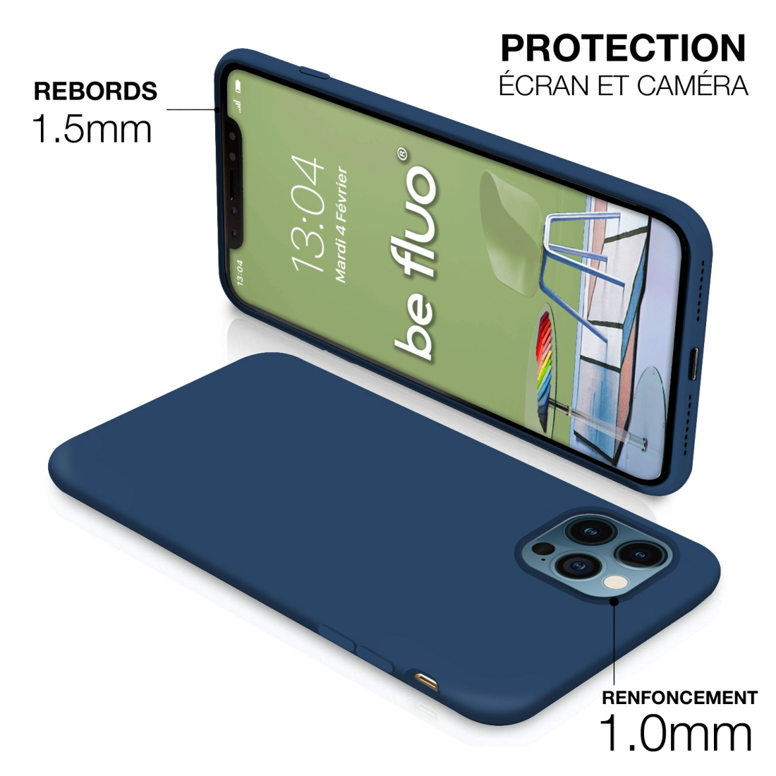 Moxie Coque iPhone 13 Pro [BeFluo] Coque Silicone Fine et Légère pour iPhone 13 Pro, Intérieur Microfibre, Coque Anti-chocs et A