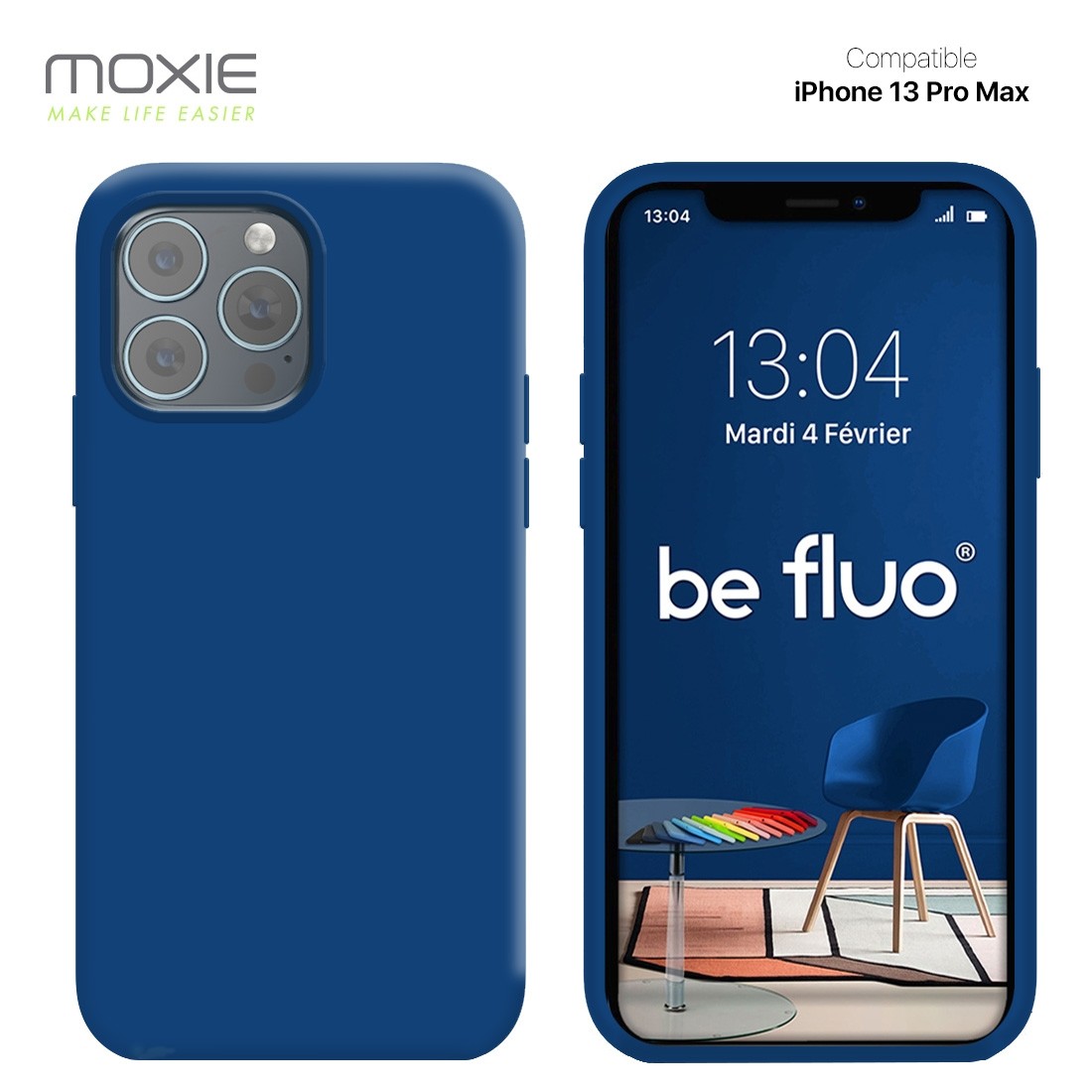 Moxie Coque iPhone 13 Pro Max [BeFluo] Coque Silicone Fine et Légère pour iPhone 13 Pro Max, Intérieur Microfibre, Coque Anti-ch