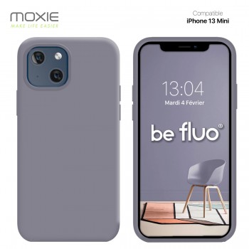 Moxie Coque iPhone 13 Mini [BeFluo] Coque Silicone Fine et Légère pour iPhone 13 Mini, Intérieur Microfibre, Coque Anti-chocs et