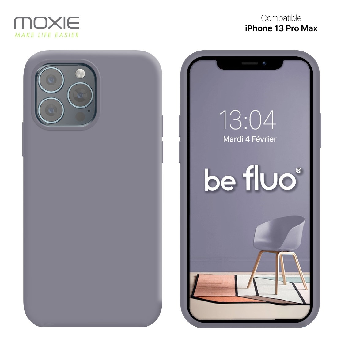Moxie Coque iPhone 13 Pro Max [BeFluo] Coque Silicone Fine et Légère pour iPhone 13 Pro Max, Intérieur Microfibre, Coque Anti-ch
