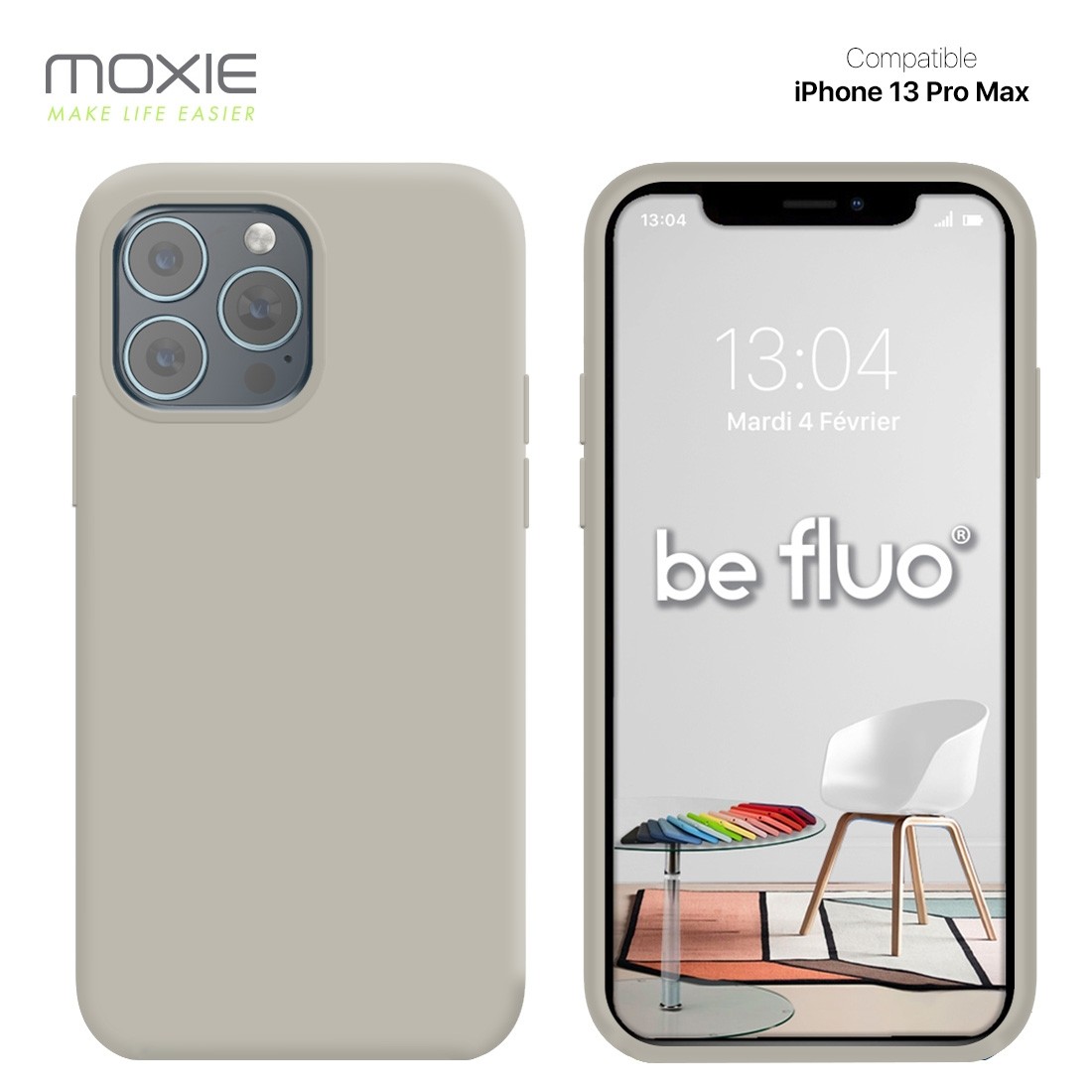 Moxie Coque iPhone 13 Pro Max [BeFluo] Coque Silicone Fine et Légère pour iPhone 13 Pro Max , Intérieur Microfibre, Coque Anti-c