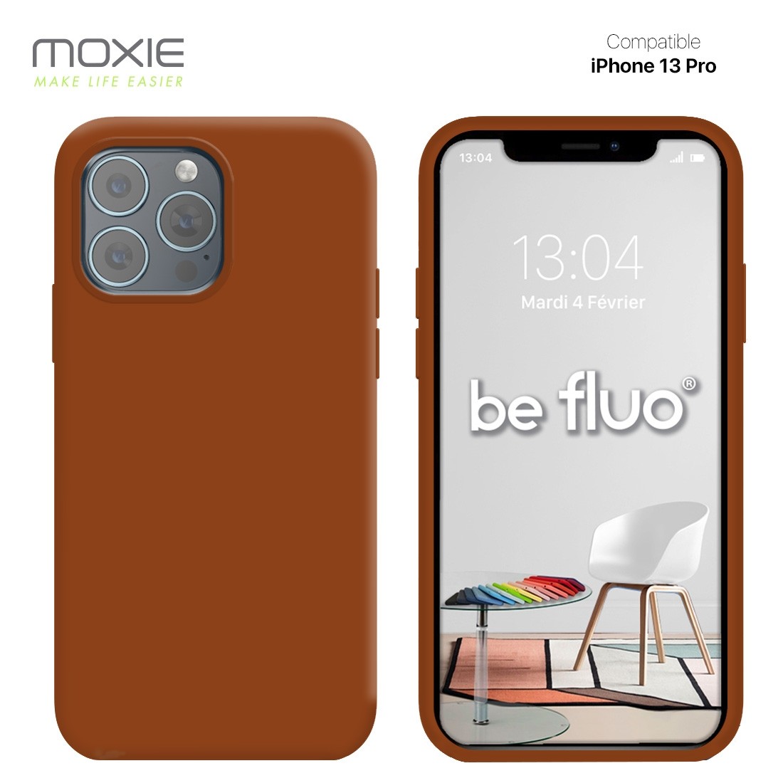 Moxie Coque iPhone 13 Pro [BeFluo] Coque Silicone Fine et Légère pour iPhone 13 Pro , Intérieur Microfibre, Coque Anti-chocs et 