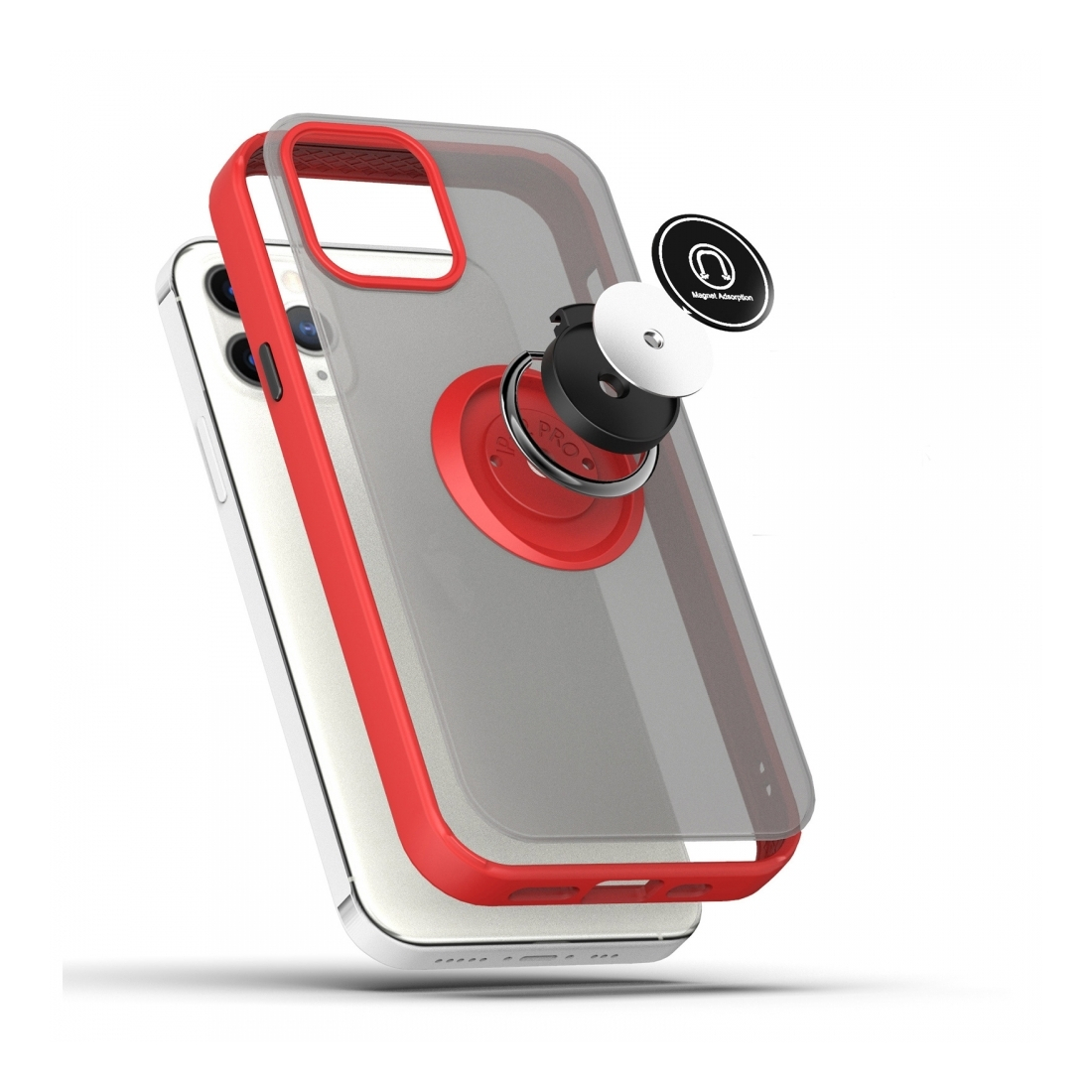 Coque Moxie R-Hold iPhone 13 Mini avec ring holder + contour Rouge