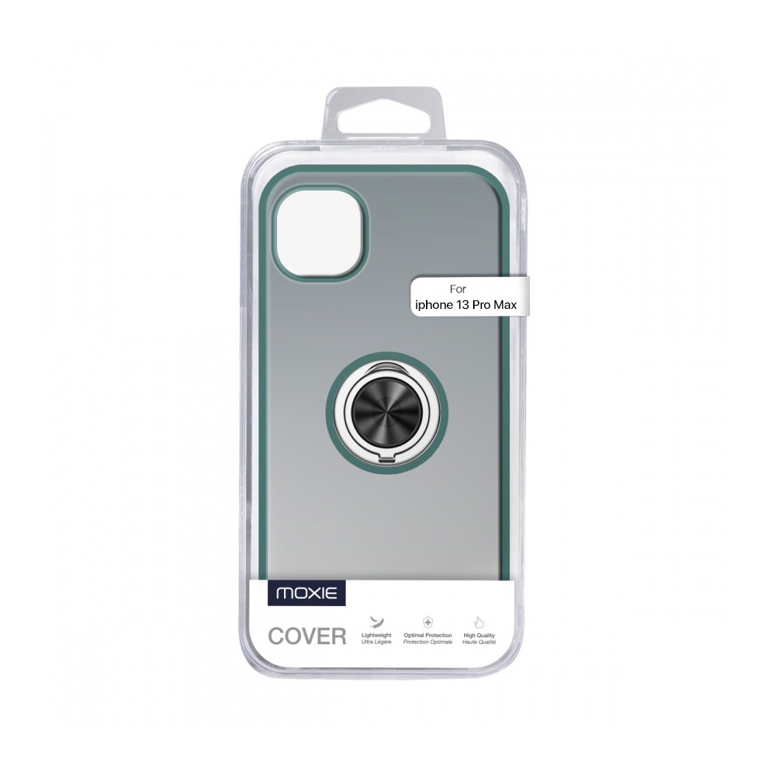Coque Moxie R-Hold iPhone 13 Pro Max avec ring holder + contour Vert