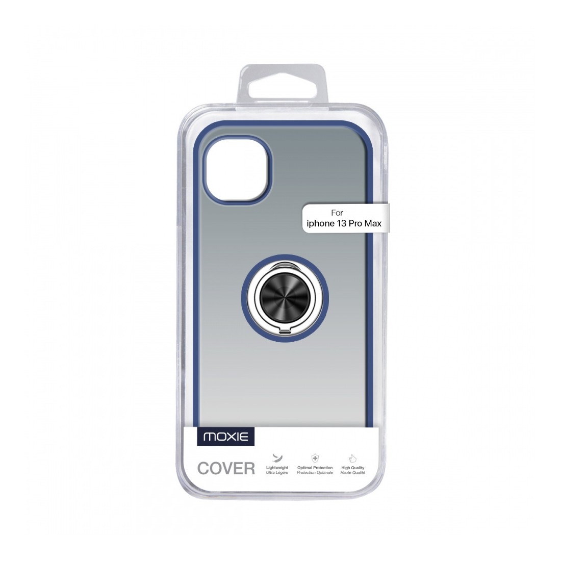 Coque Moxie R-Hold iPhone 13 Pro Max avec ring holder + contour Bleu