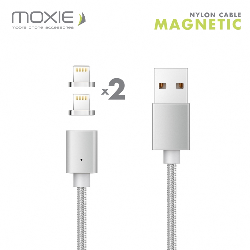 Câble Nylon Data Moxie Magnetic pour iPhone 5/5S/5C/SE/6/6S/6+/6S+/7/7+