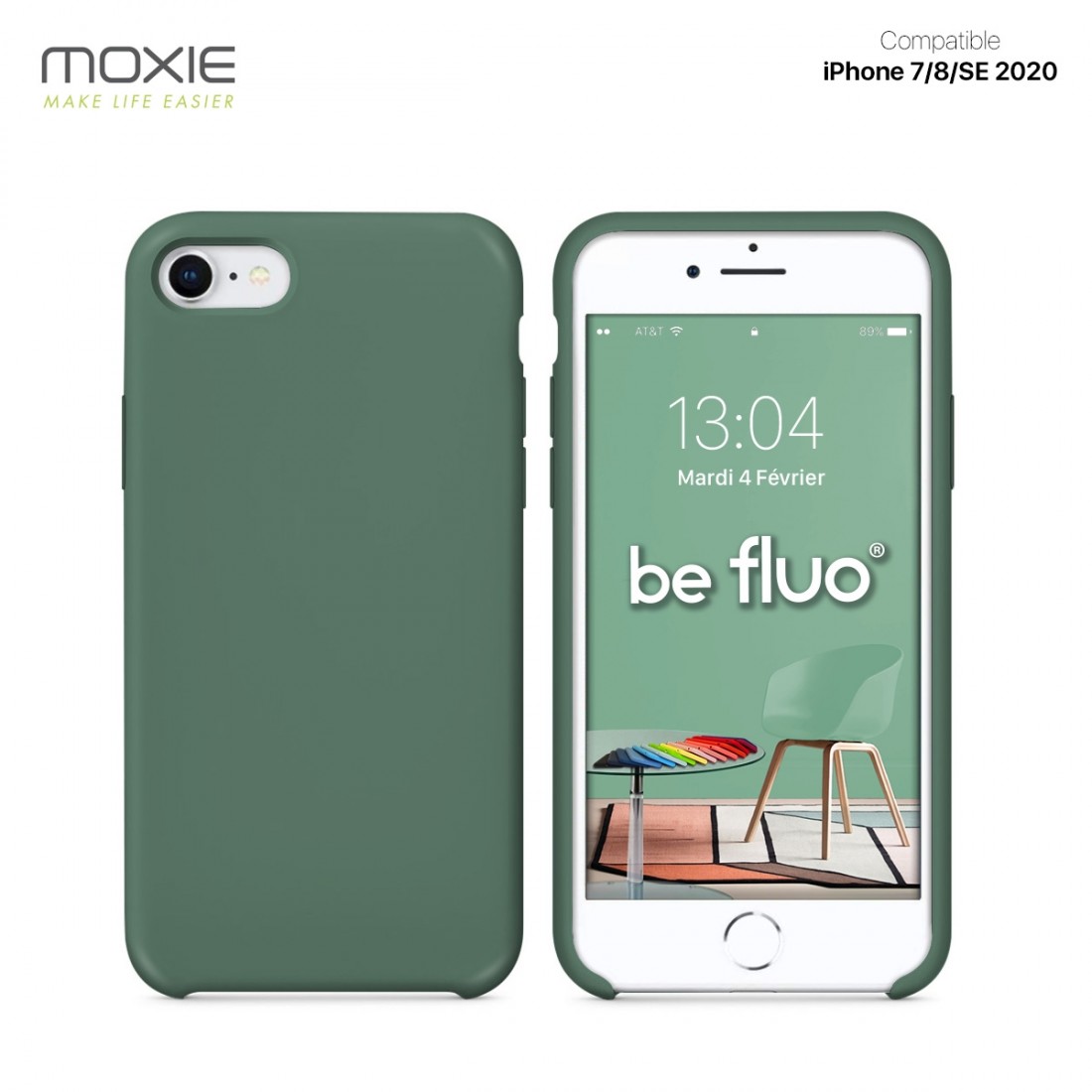 Moxie Coque iPhone 7/8/SE 2020 [BeFluo] Coque Silicone Fine et Légère pour iPhone 8, iPhone 7 et iPhone SE 2020, Intérieur Micro