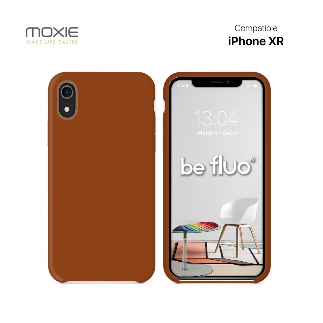 Moxie Coque iPhone XR [BeFluo] Coque Silicone Fine et Légère pour iPhone XR, Intérieur Microfibre, Coque Anti-chocs et Anti-rayu