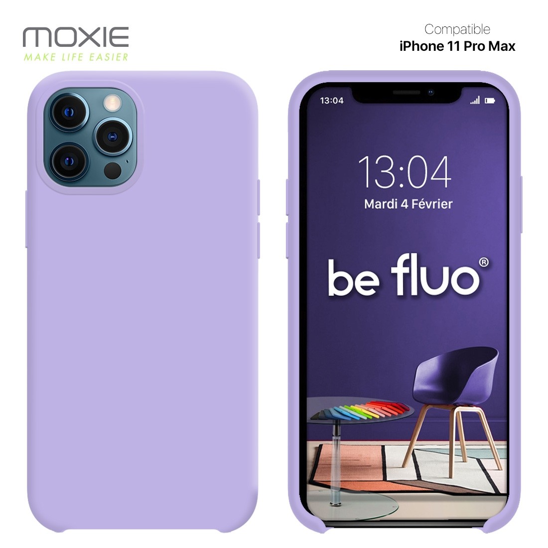 Moxie Coque iPhone 11 Pro Max [BeFluo] Coque Silicone Fine et Légère pour iPhone 6S et iPhone 6, Intérieur Microfibre, Coque Ant
