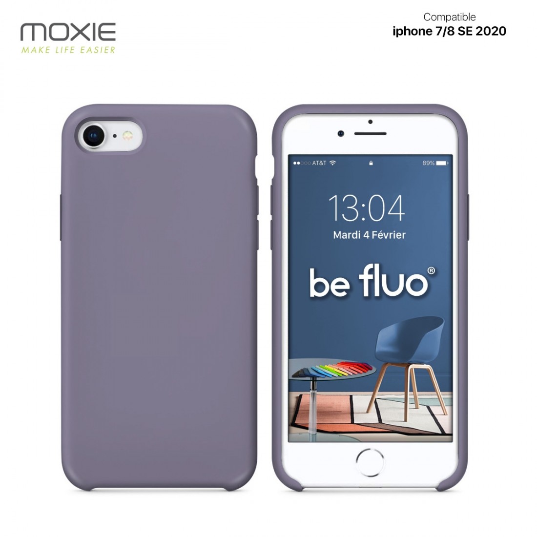 Moxie Coque iPhone 7/8/SE 2020 [BeFluo] Coque Silicone Fine et Légère pour iPhone 8, iPhone 7 et iPhone SE 2020, Intérieur Micro