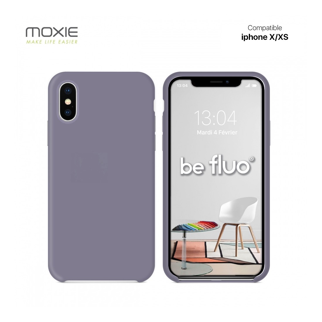 Moxie Coque iPhone XS [BeFluo] Coque Silicone Fine et Légère pour iPhone 6S et iPhone 6, Intérieur Microfibre, Coque Anti-chocs 