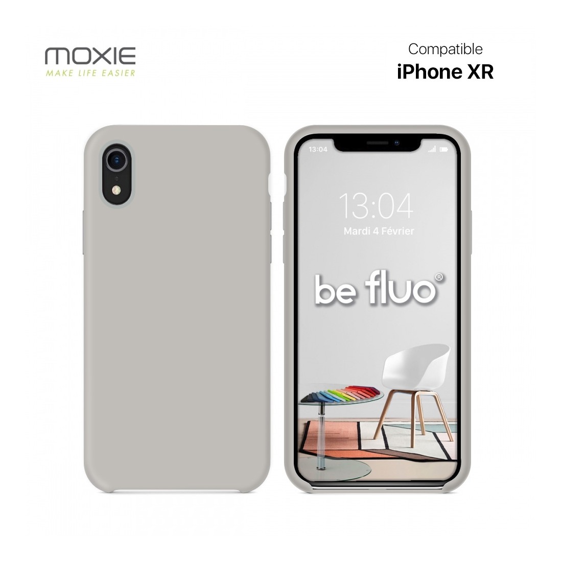 Moxie Coque iPhone XR [BeFluo] Coque Silicone Fine et Légère pour iPhone XR, Intérieur Microfibre, Coque Anti-chocs et Anti-rayu