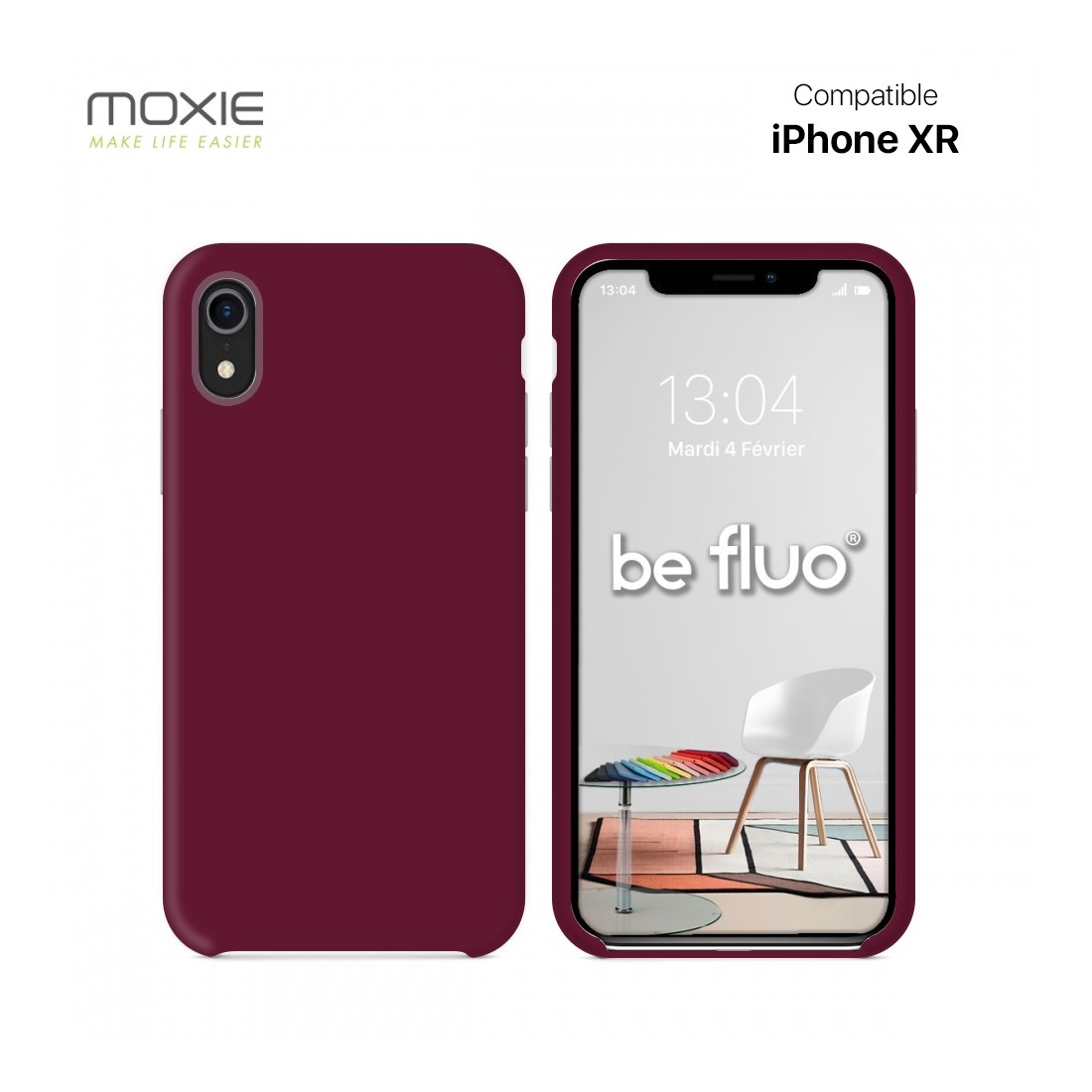 Moxie Coque iPhone XR [BeFluo] Coque Silicone Fine et Légère pour iPhone XR, Intérieur Microfibre, Coque Anti-chocs et Anti-rayu
