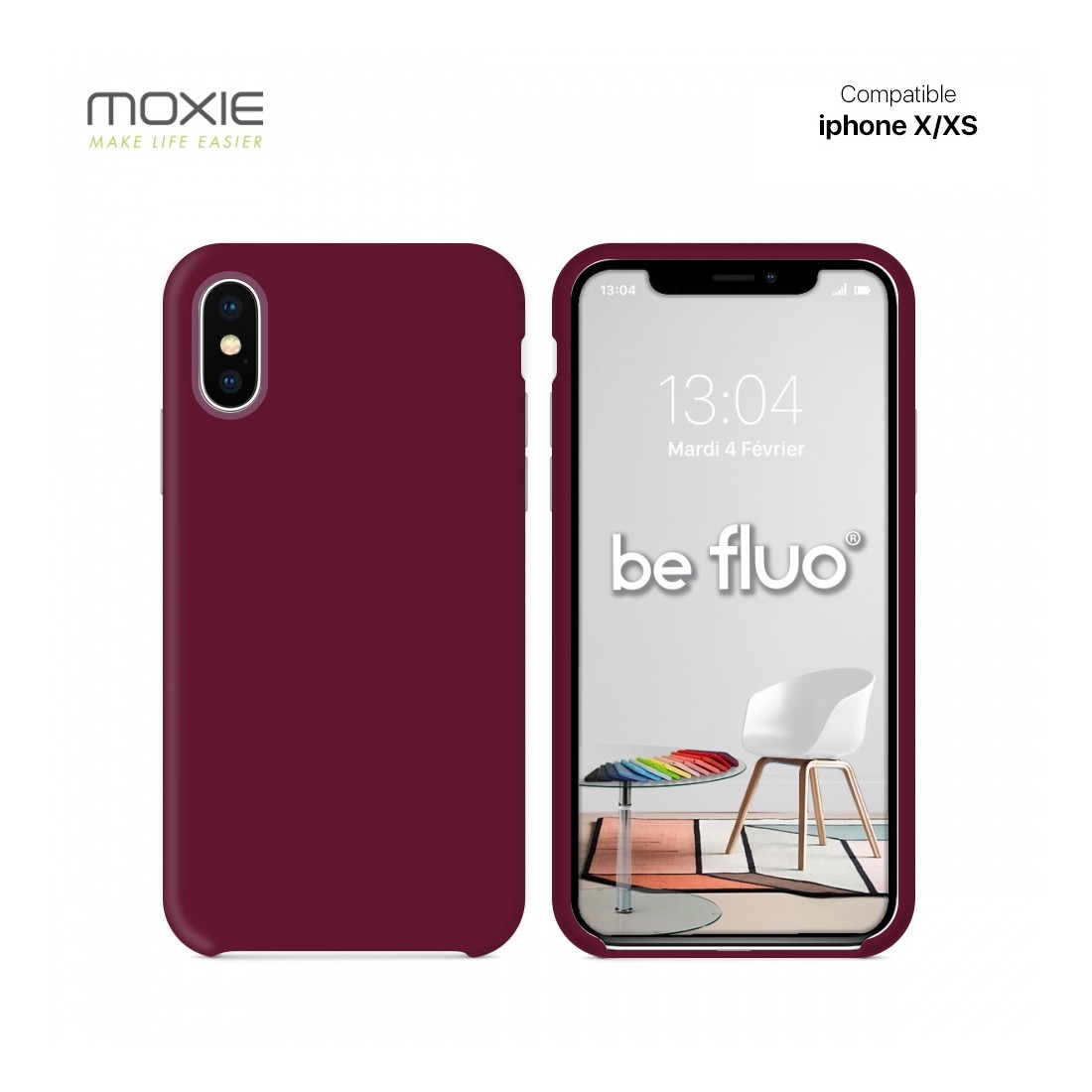 Moxie Coque iPhone XS [BeFluo] Coque Silicone Fine et Légère pour iPhone 6S et iPhone 6, Intérieur Microfibre, Coque Anti-chocs 