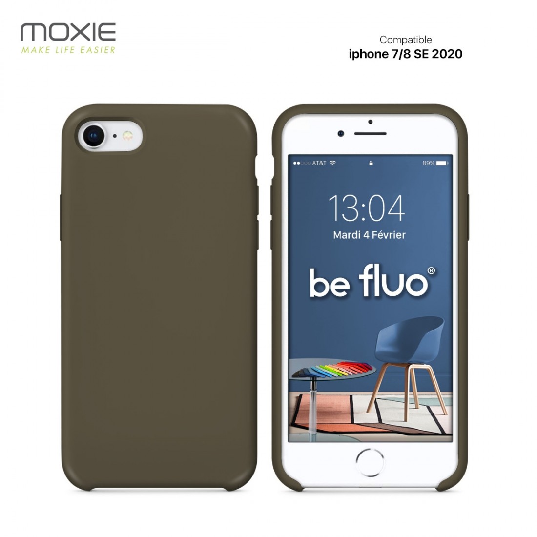 Moxie Coque iPhone 7/8/SE 2020 [BeFluo] Coque Silicone Fine et Légère pour iPhone 8, iPhone 7 et iPhone SE 2020, Intérieur Micro