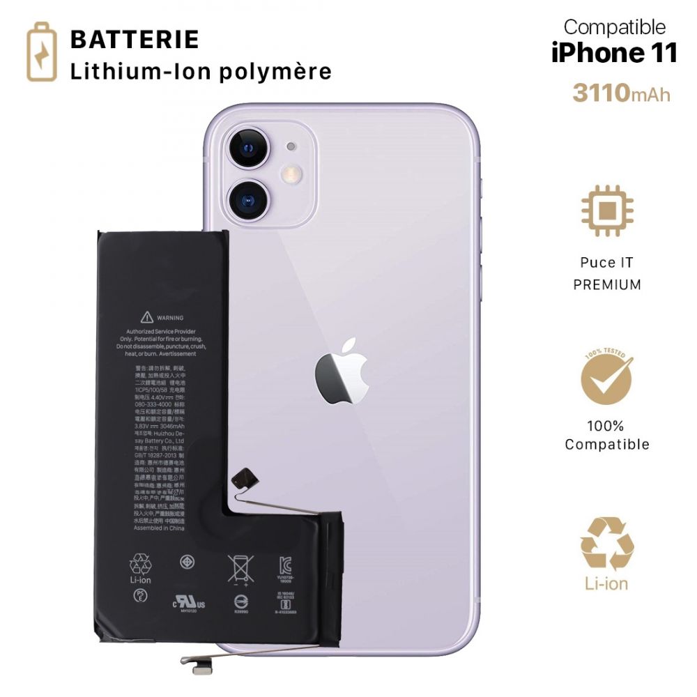 bokman Batterie Interne 5000mAh pour iPhone 11, Batterie Polymère