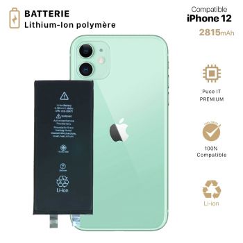 Batterie compatible avec iPhone 12/12 PRO 2815 MAH haute capacité avec kit  de démontage inclus : : High-Tech